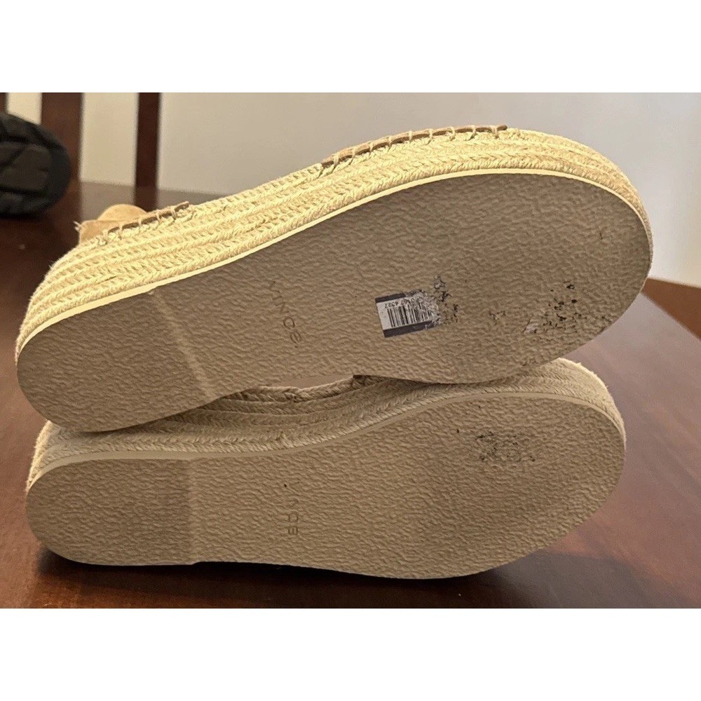 Vince Suede Espadrille Platform Sandals Womens 9.5 Beige Ankle‎ Strap NWOT - Picture 7 of 10